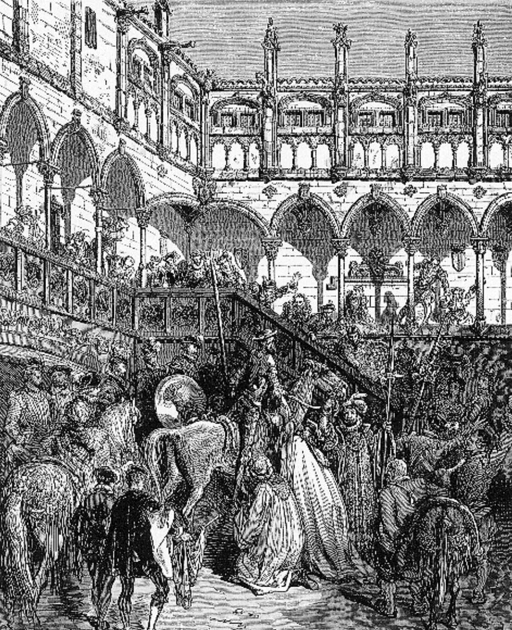 illustration of men on horses