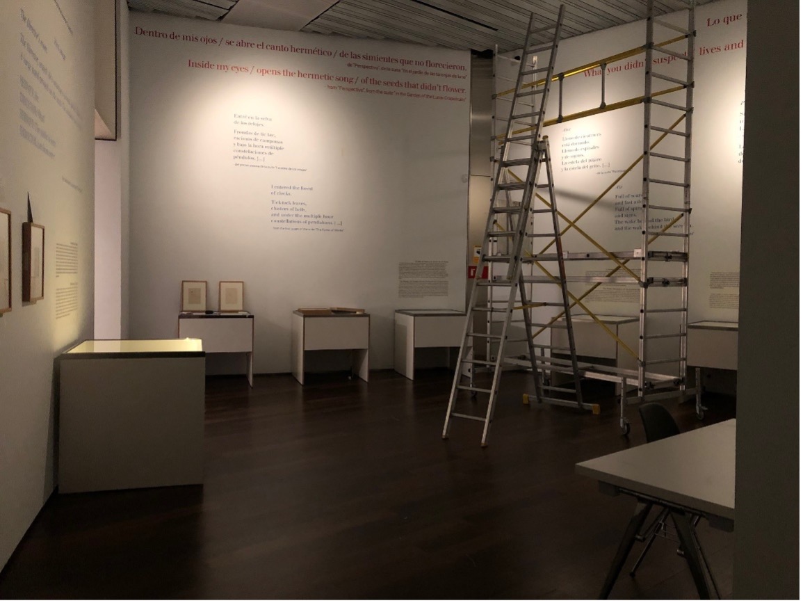 Exhibition space under production in February 2020.