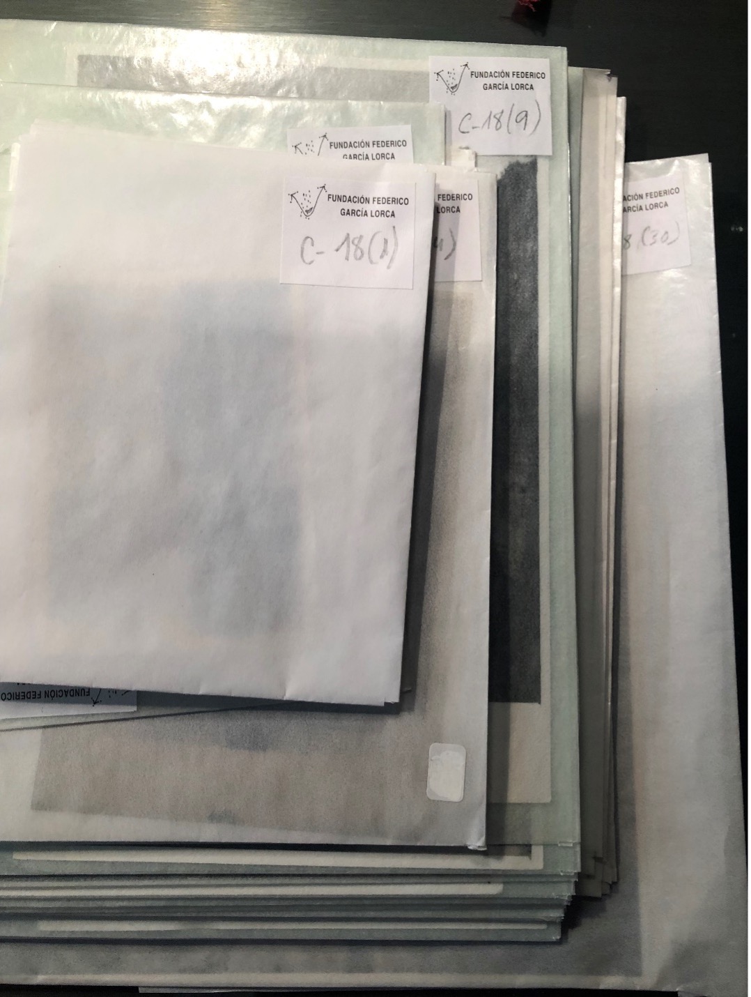 A close-up of processed photographs.