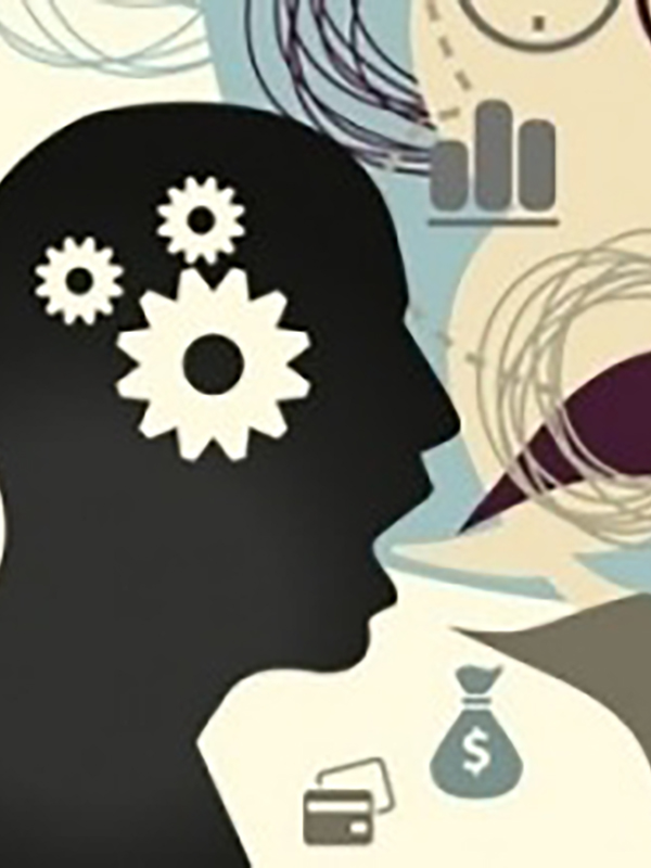 A graphic of a silhouette speaking.