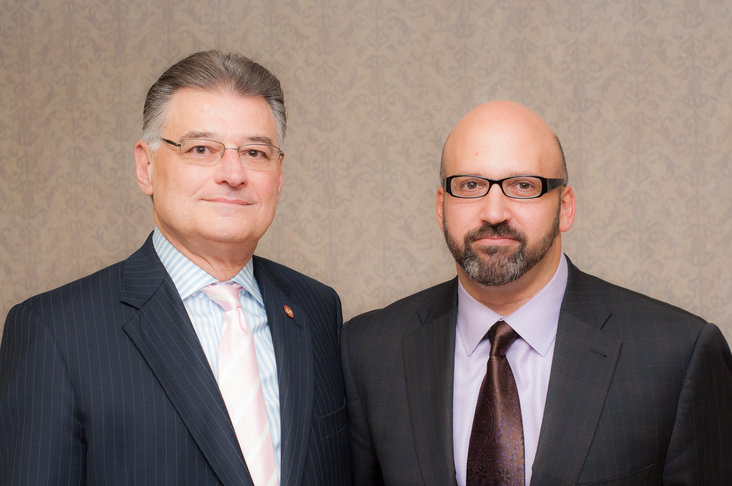 MESDA speaker Dr. August Aquila and Department Chair Steve Wagschal